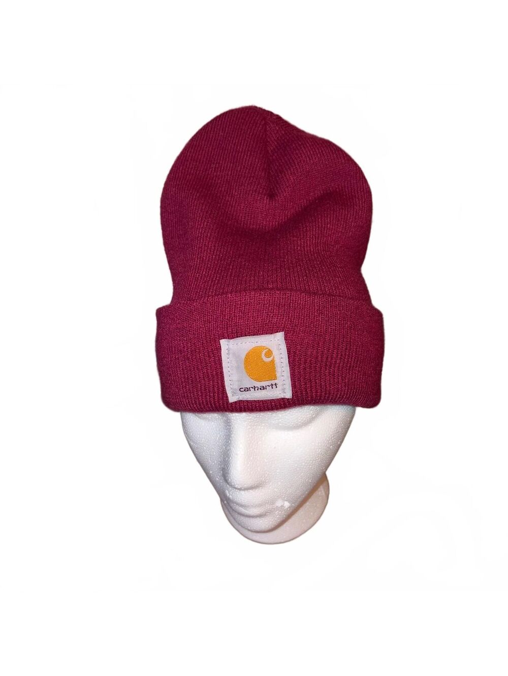 Carhartt Beanie Hat Burgundy Red Knit